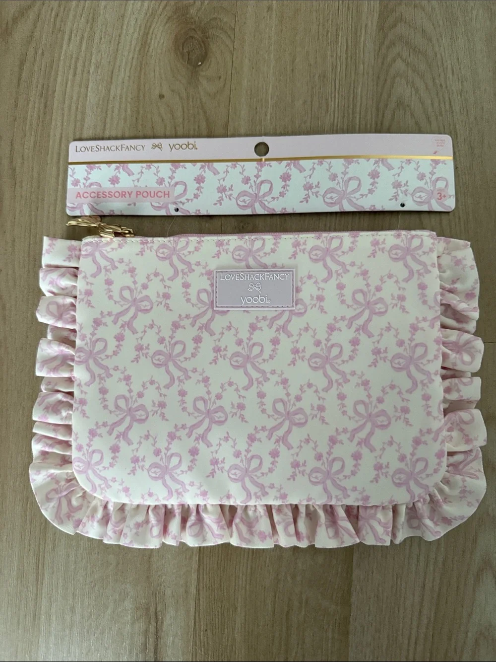 LoveShackFancy x Target Yoobi Coquette Bow Flat Zip Pencil Case Accessory Pouch